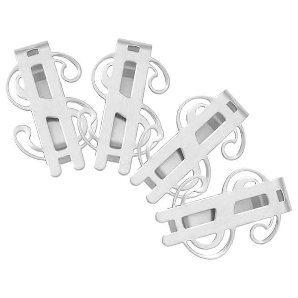 Pengeclips til kontanter og kort, slankt design, til kontor og fritid, 4 stk.