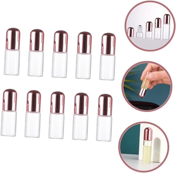 10 tomme glasflasker til parfume æterisk olie rollerball til aromaterapi til rejser og DIY-duftprojekter