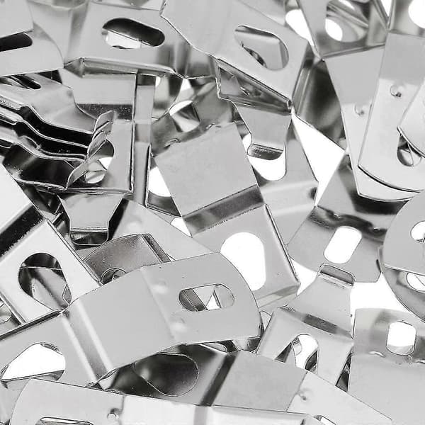 100 Pieces Picture Photo Frame Hardware Metal Spring Turn Clip Hanger Silver