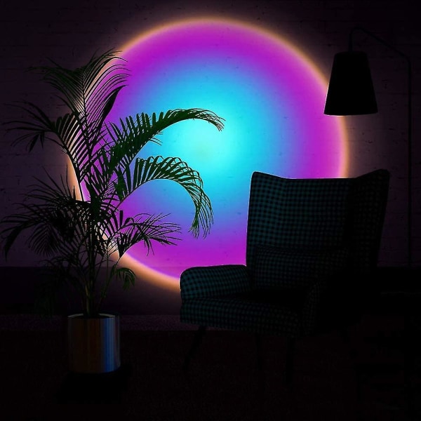 Solnedgang Lampe Regnbue Projeksjonslampe Led Lys Projektor Farge Lys