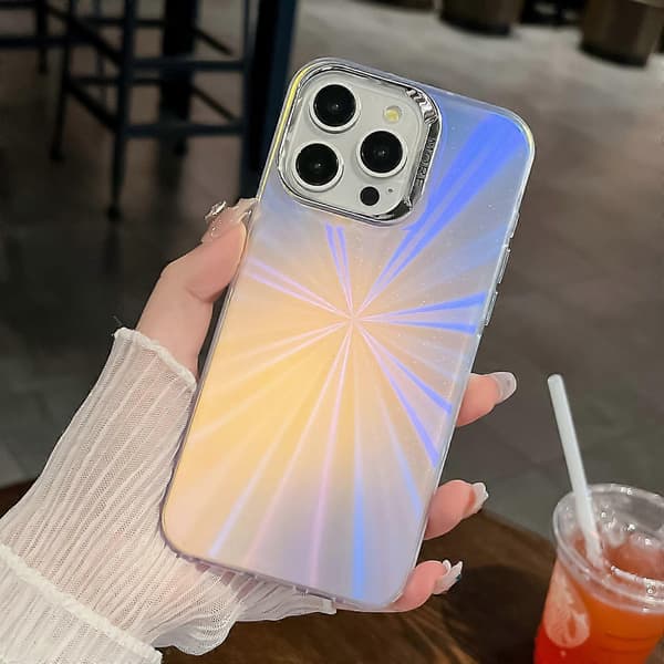 Cover til iPhone 16 Pro Max Silikone+PC IMD Lasertekstur Mat Telefonbeskyttelse - AK2