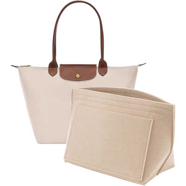 Filtad Organizerinsats för Longchamp Le Pliage M Handväska Beige Beige M