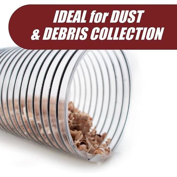 Collection Hose - 1 unit - Transparent PVC - 50 mm - For Workshop Vacuum