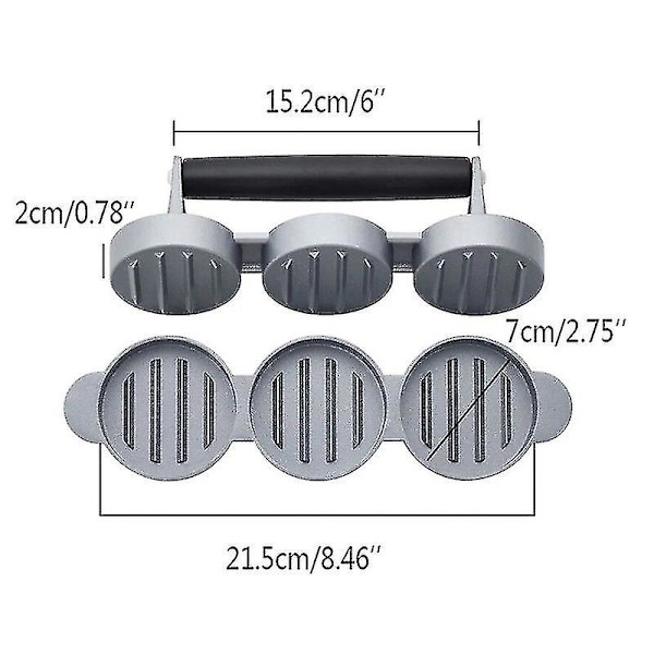 Kotitekoinen Tarttumaton Minihampurilaisten Painin Lahjapakkauksessa, Alumiini, 24.5 X 7 X 8.5cm