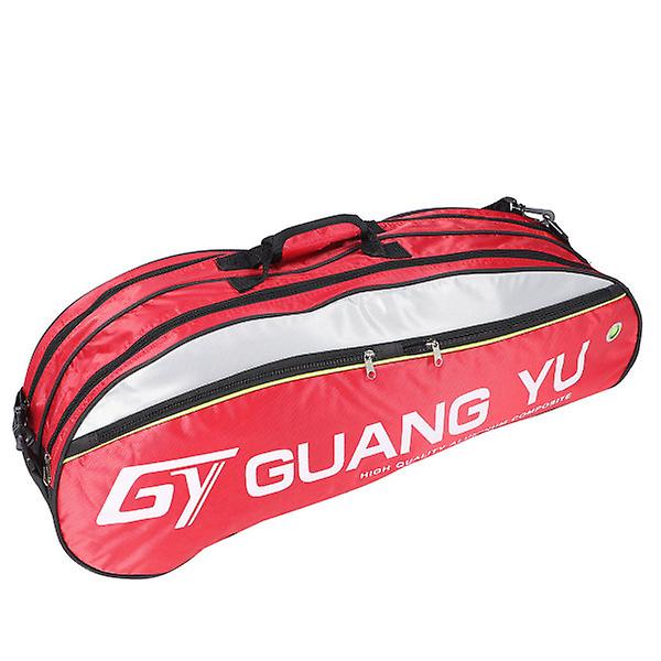 Håndholdt badmintonketchertaske Badmintonopbevaringstaske med stor kapacitet udendørs badmintonsportstaske Dark Red 72X30CM