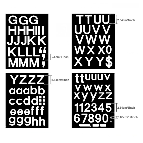 24 ark selvklebende vinylbokstaver tallsett, postboksnummerklistremerke kompatibel med postkasse,skilt,vindu