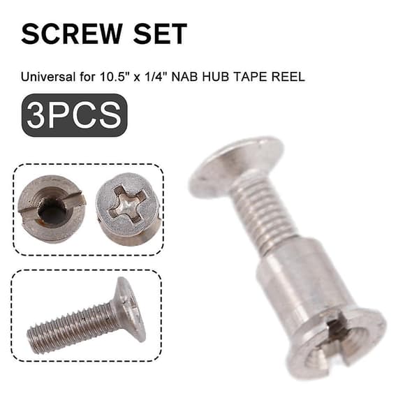 3x Ruuvisarja NAB HUB 1/4 \" KELANAUHAT 10,5 \" AMPEX TEAC RMGI STUDER REVOX