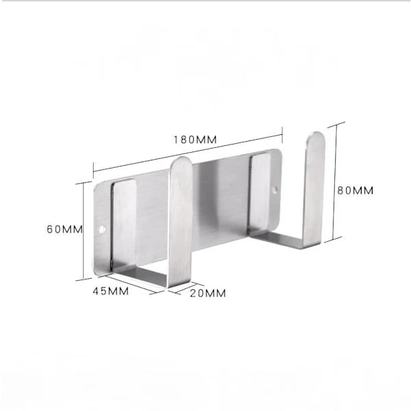 Lid Holder, 304 Stainless Steel Pot Lid Organizer Shelf Wall Mounted Self-Adhesive (Silver, 2-pack)
