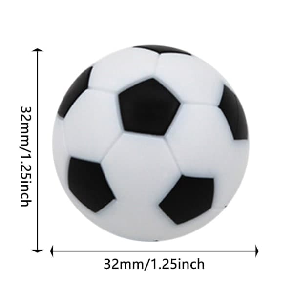 Bordfodbold 6 stk. Bordfodbolde 32 mm Mini Fodbolde Erstatning for Bordfodboldspil Tilbehør