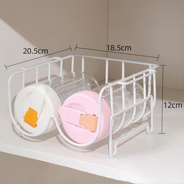 Mug Storage Rack with Multiple Compartments, Water Bottle Holder, Reusable Mug Organizer for Home and Kitchen