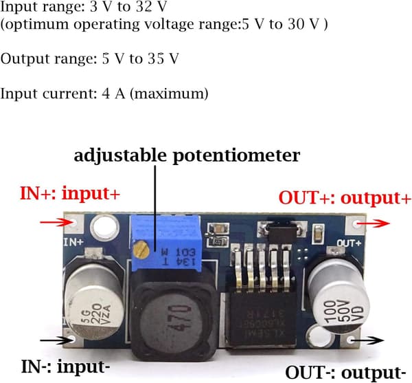 2 STK DC-DC Step-up Modul XL6009 DC til Input 3V-32V Output 5V-35V Boost Konverter - 2 STK