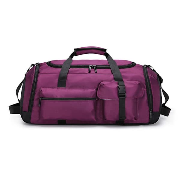 Large Capacity Suitcase - Duffle Bag with Wet/Dry Compartment and Reinforced Backpack Straps Grey Grey Grey Grey