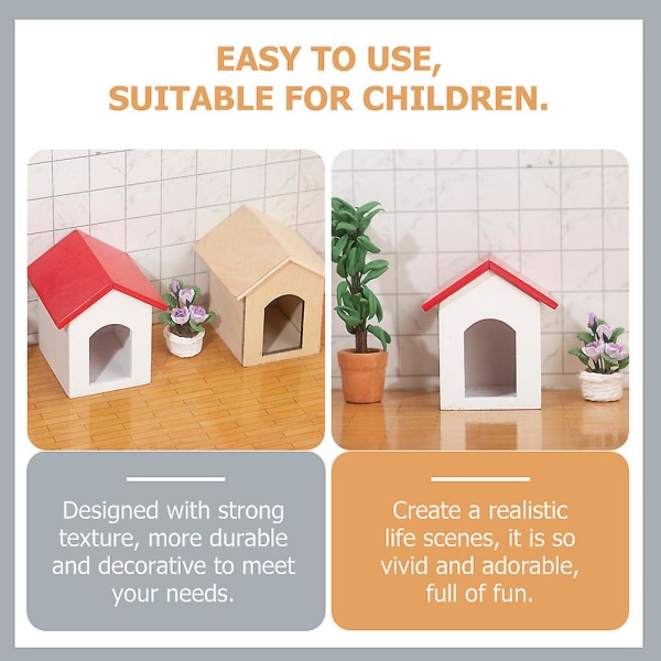Miniatyr Möbel Mikroscen Layout Mini Hundkoja Dekoration Mini Möbel Ornament Mini Hus M White 5.2x5.3cm