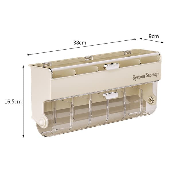 Wall Mounted Storage Organizer - 3-in-1 Drawer for Underwear Socks - Space Saving Wardrobe Organizer for Bedroom, Cream