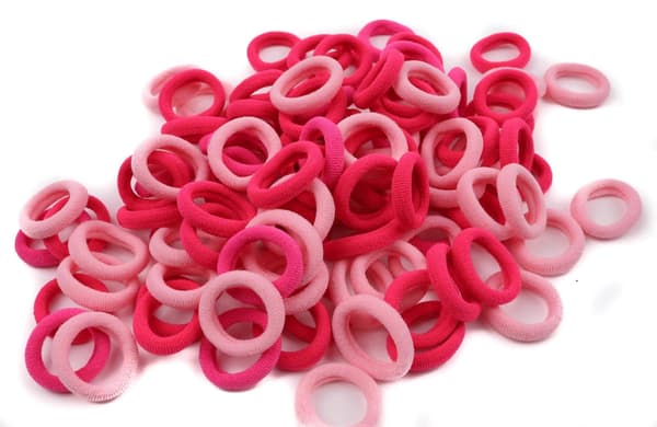 100 stk Mini Bløde Hårbånd Sømløse Hårbånd Børn Hårringe Strikkede Stofhårbånd (Gradient Pink)