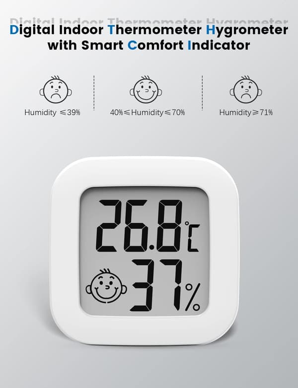 1 pc Mini High Precision Digital Indoor Thermometer Hygrometer, Temperature and Humidity Meter, Thermohygrometer