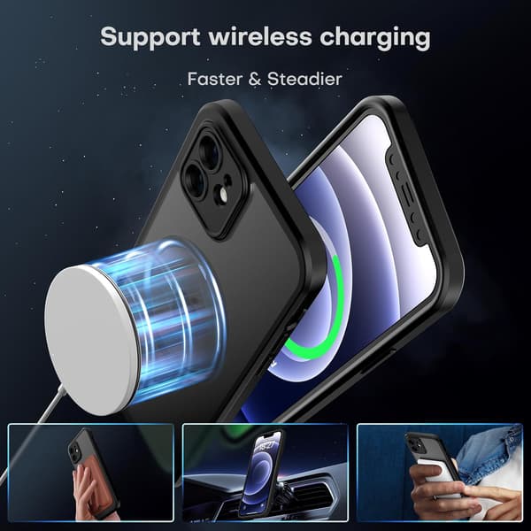 Forbedret magnetisk deksel til iPhone 12 - Fullstendig kamerabeskyttelse, MagSafe-kompatibelt, militærgradert kvalitet