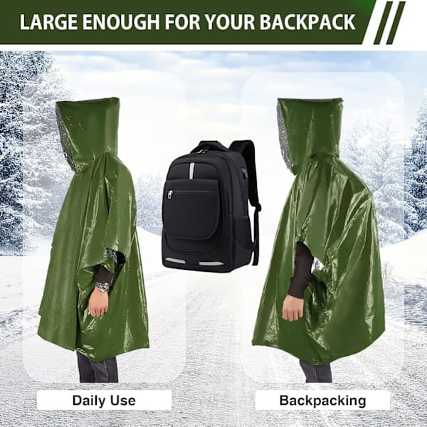 (B)4 st Nödsovsäckar Överlevnads Bivacksäck, Nödregnponcho Räddningsponcho, Värmelagring Kallsäkerhet