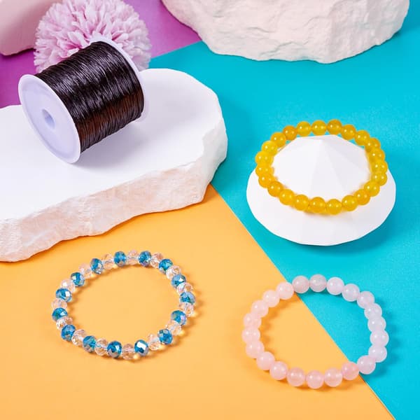 2 ruller krystall elastisk snor 0,8 mm elastisk armbåndssnor etterbehandlingslinje tråd for choker halskjede smykker