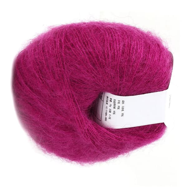 Mykt Varmt Strikket Mohair Ullgarn Mørkerødt