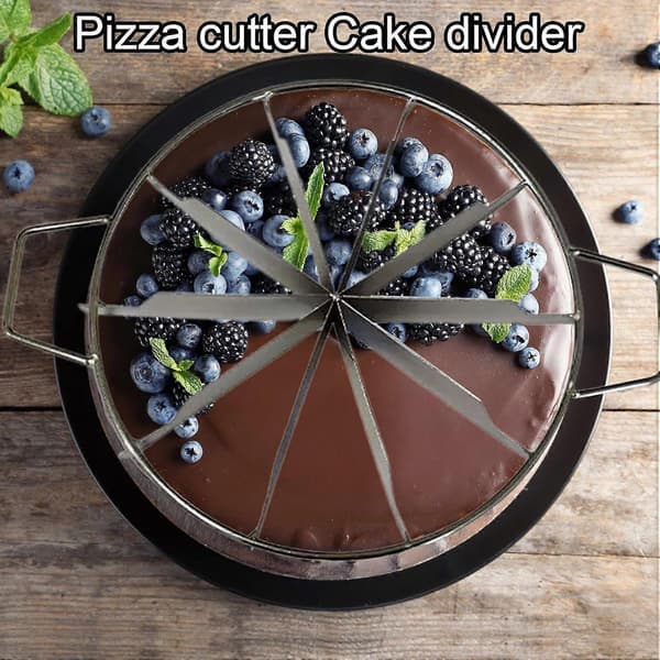 Kake- og pizzakutter i rustfritt stål for jevne skiver Bryllupsfest Dessert 10 kutt