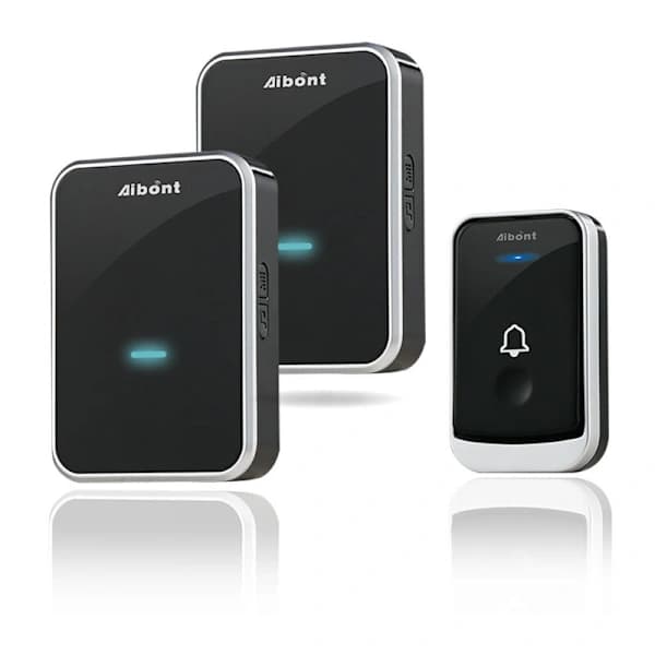Wireless Waterproof Doorbell Set with 2 Plug-in Receivers and 45 Melodies
