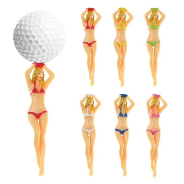 6st multicolor sexig bikini dam golf t-shirts present ny design plast golf t-shirts för nakna tjejer - golftillbehör för kvinnor