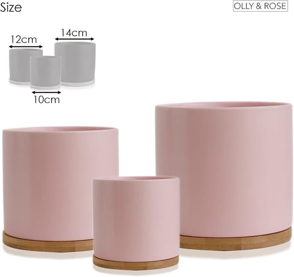 Ceramic Flower Pot Light Pink Indoor Flower Pot Ceramic Flower Pot Container Outdoor Medium With Saucer