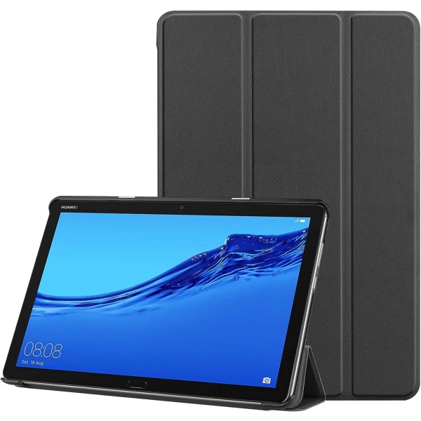 Tablettfodral Kompatibelt med M5 Lite 10.0 tum Smalt Tri-Fold Stativ Smart Fodral, Flera Visningsvinklar Stativ Hårdskal Folio Fodral (Färg: Svart)