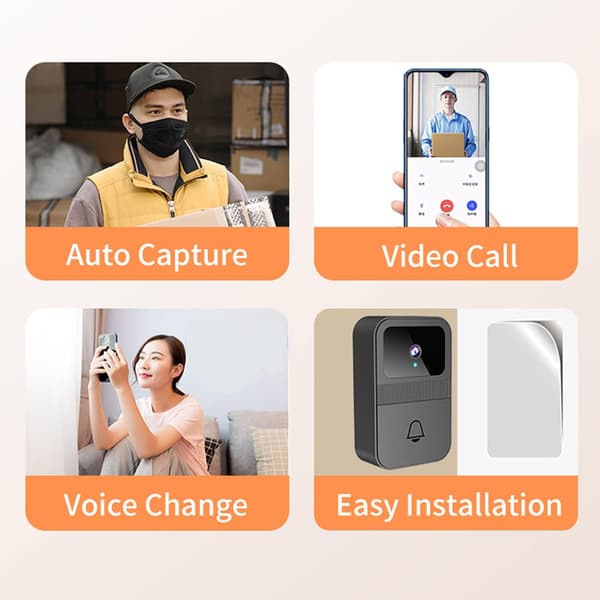 Trådløs Smart Wi-Fi Video Dørklokke Smart Video Intercom med Oppladbart Kamera Hjemmeautomasjonsenhet