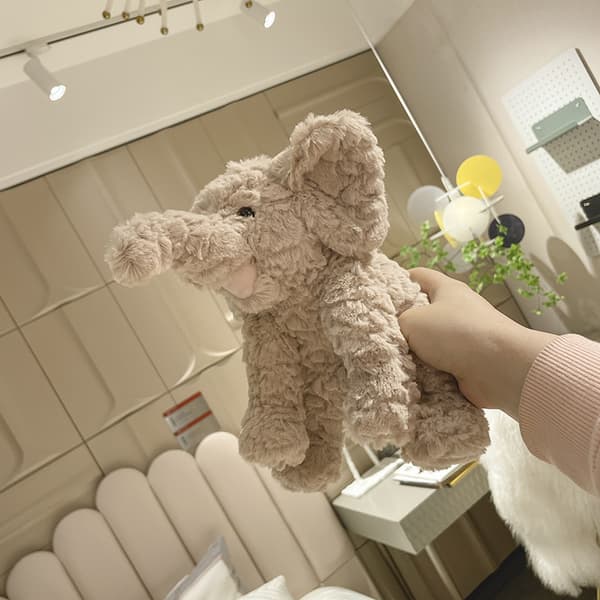 Light grey, 22 cm cute plush calf elephant plush toy super soft fi