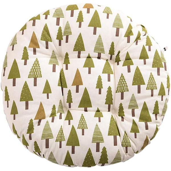 Tuolinpehmuste, pyöreä, istuinpehmuste, kukkakuvio, eläinprintti, istuinpehmuste ulkokäyttöön, puutarhaan, parvekkeelle, 40 cm, puuvilla ja pellava, mänty