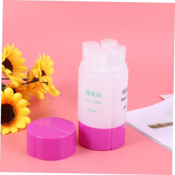 4-in-1 Leak-Proof Travel Bottle Set 60ml Purple Refillable Shampoo Lotion Containers