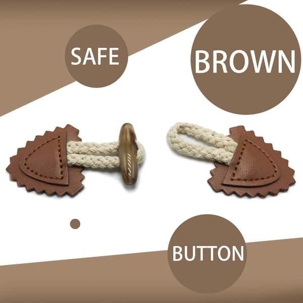 6 Pairs Leather Toggle Buttons for Duffle Coat, Clothing Buttons for Knitted Coats, Jackets, Windbreakers, DIY Clothing, Craft Accessories