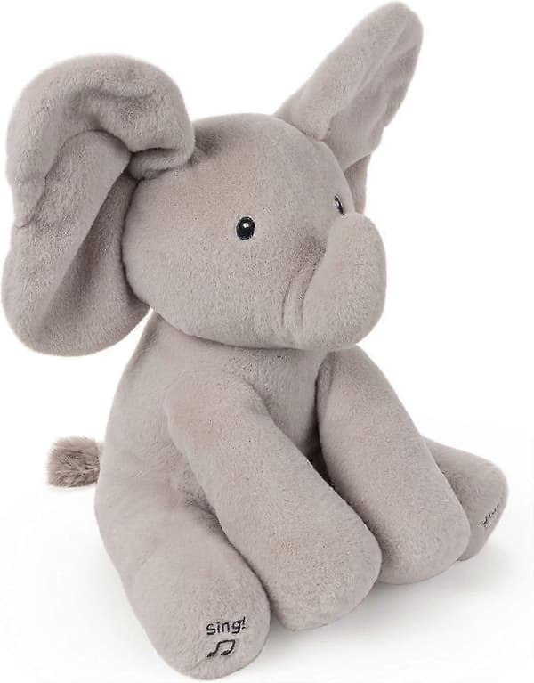 Animerad Flappy Elefant Kosedyr Babyleke Plysj For Gutter Og Jenter, Grå, 30 cm (Stiler Kan Variere)