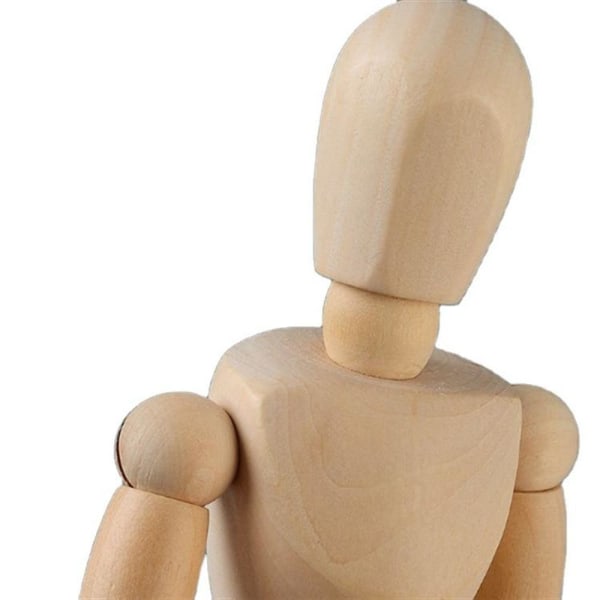 Fleksibel, skitseret kvindelig venstrehåndsmodel, holdbar, kvindelig venstrehåndsmodel af træ, til skitsemodeller (25 cm)
