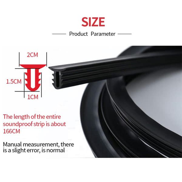 1,6M Black Car Door Rubber Windshield Strip for Car Dashboard Windshield Edges Dustproof Anti-Noise Sealing Strips Trim