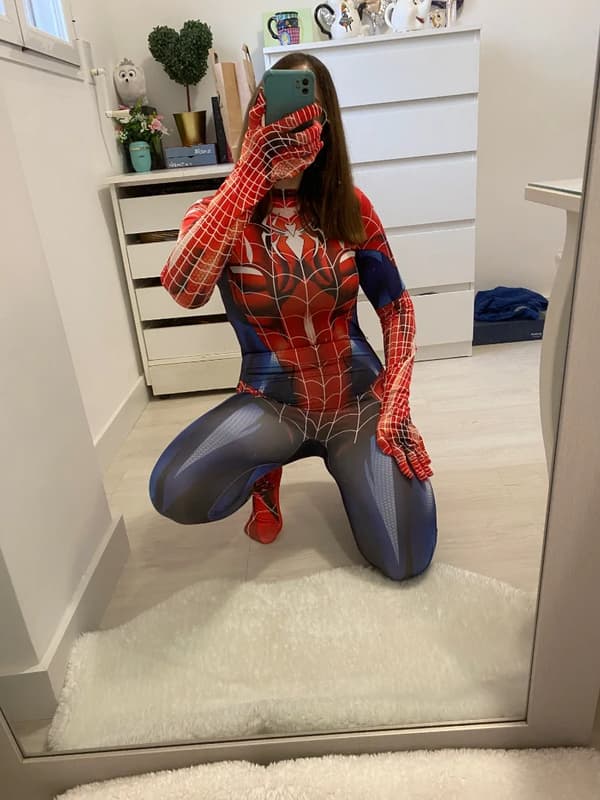 Superhelte Cosplay Kostume Til Spider-kvinder Halloween Jul Tætsiddende 3D Bodysuit B-FF- B XL 175 B XL 175