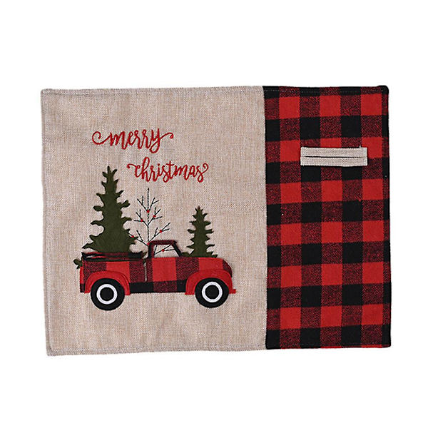 Jute Dukservise Julebordsplassmatte Bordmatte Benkeplate Matte Stoff Rutete Plassmatte Svart Oppvaskmatte 44X34X1CM 44X34X1CM