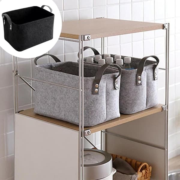 Black Basket, Black Storage Box, Felt Storage Boxes, Storage Baskets, Felt Storage Basket, Foldable Open Storage Bins