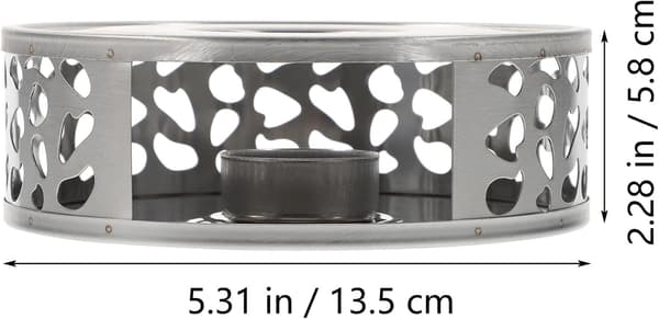 Stainless Steel Teapot, Tea Warmer with Candle Holder, Easy to Clean, Teapot Warming Base