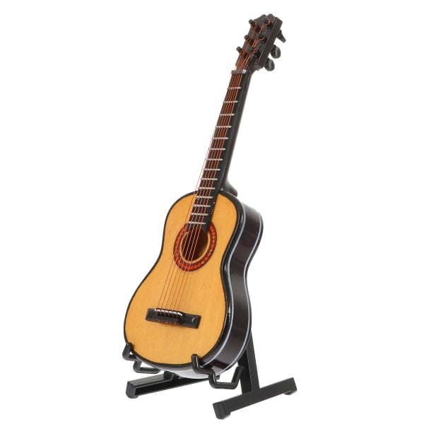 Desktop Toys Ornaments Mini Guitar Model Doll House Mini Guitar Guitar Desktop Ornament Wooden Guita