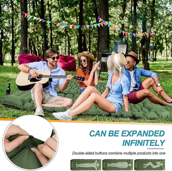 Camping Mattress with Foot Pump, Ultralight Inflatable Camping Mat, 9cm Thick, Durable, Foldable and Easy to Inflate