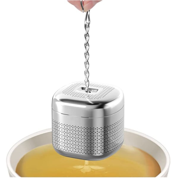 Tekugler til løs te, udtrækkeligt kædedesign, 304 rustfrit stål ekstra finmasket tefilter til løsblads-te, teinfus