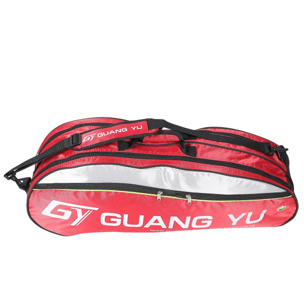 Håndholdt badmintonketchertaske Badmintonopbevaringstaske med stor kapacitet udendørs badmintonsportstaske Dark Red 72X30CM