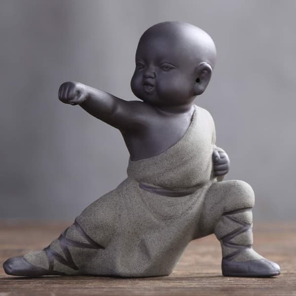 Mini Kung Fu Munk Ornament Buddha Statue Te Dyr Zen Have T