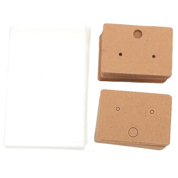 100 kpl Mustat Korvakorut Paperikorvakorut Korut Säilytyskortit Kraft Korvakorun Näyttöpidike 4x3.3cm 4x3.3cm