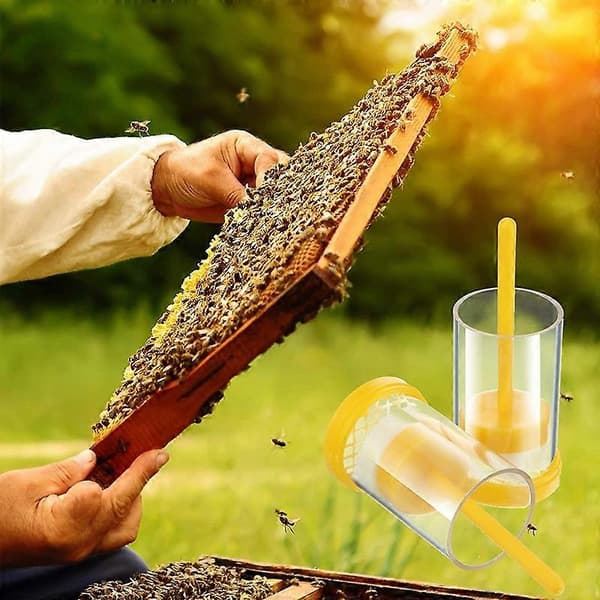 Queen Bee Marking Kit, 2 Queen Marking Cage Tubes with 3 Bee Marking Pens for Beekeeping Tools