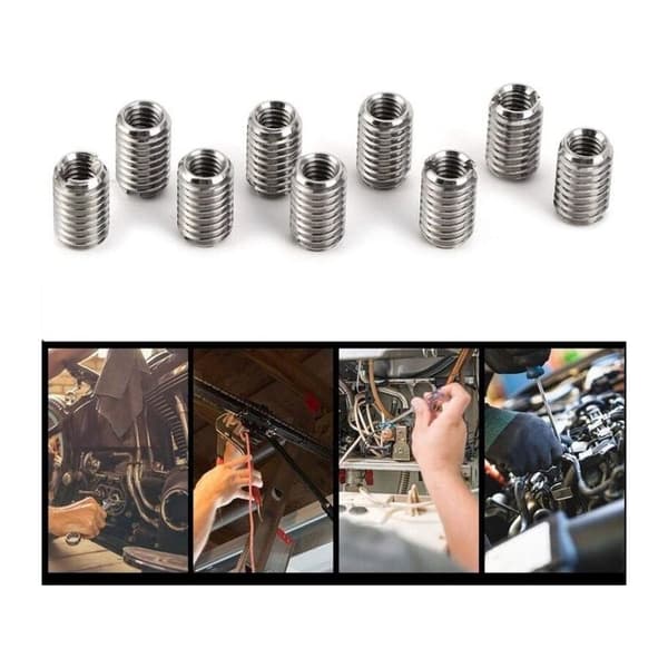 Threaded Insert Stainless Steel M6 Male → M4 Female 10mm - 10-pack (AISI 303)
