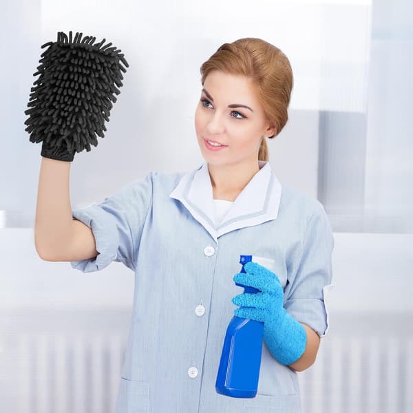 Ultra Soft Microfiber Cleaning Mitts, 6-Pack Washable Dusting Gloves for Multi-Surfaces, Ideal for Detailing, Household Chores, and Gentle Leaf